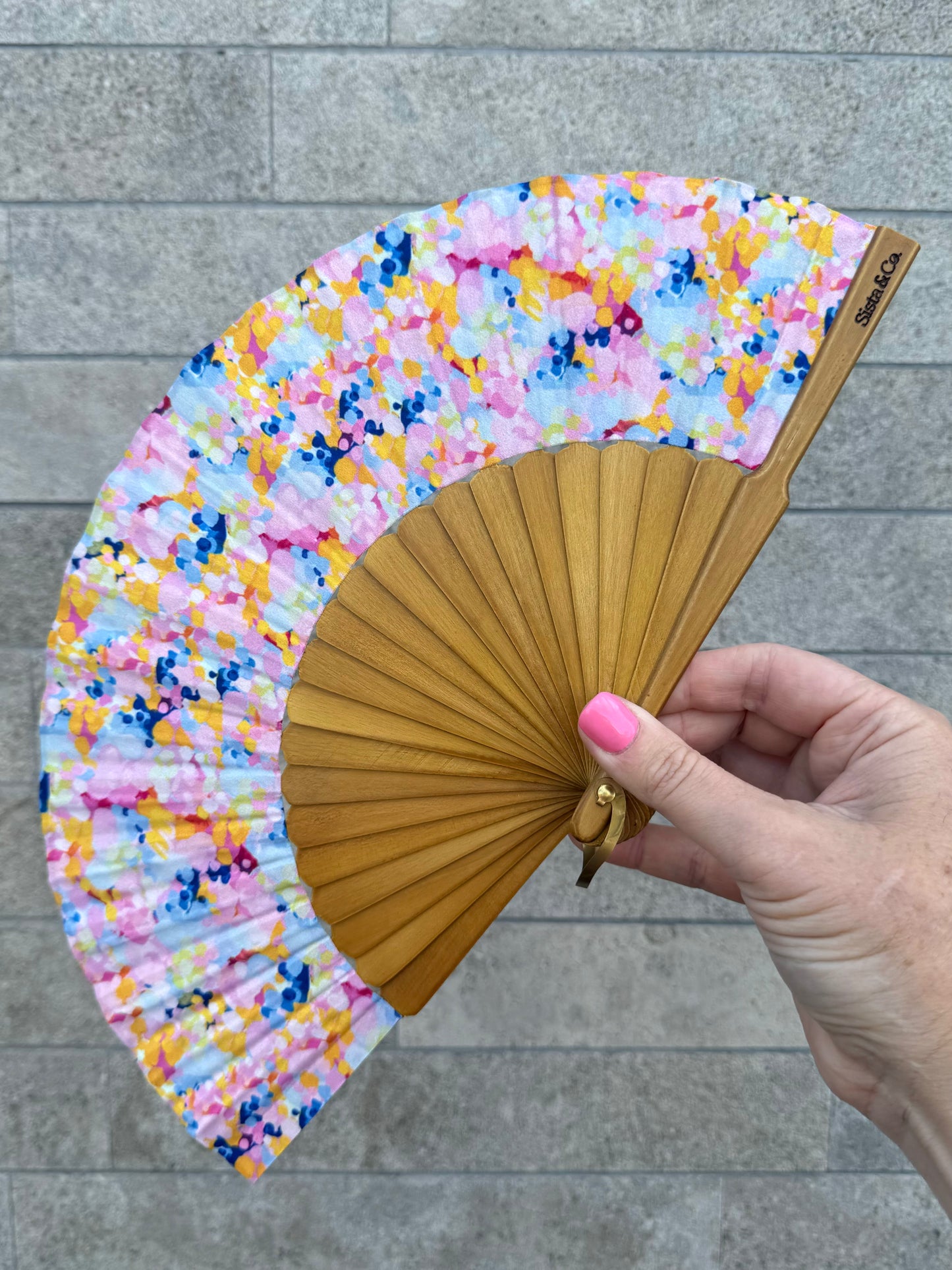 Sista & Co. X Maggi McDonald 'Beach Blossoms' Hand Fan