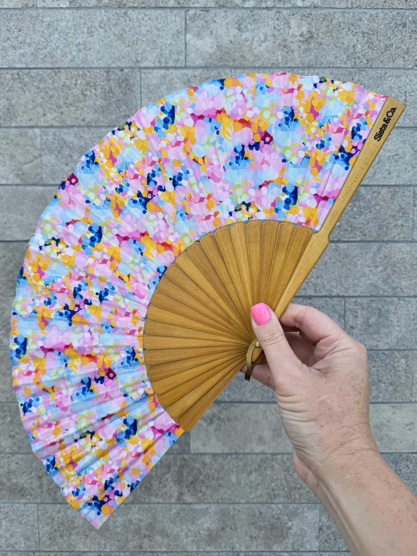 Sista & Co. X Maggi McDonald 'Beach Blossoms' Hand Fan