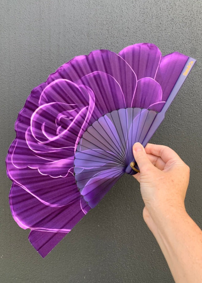Wisteria Rose Hand Fan