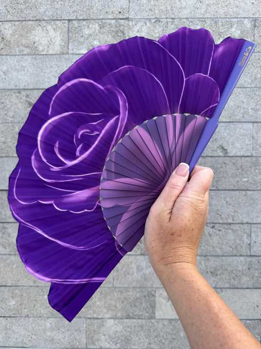 Wisteria Rose Hand Fan