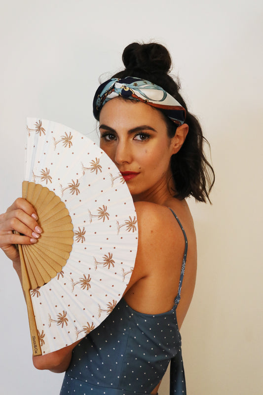 Golden Shores Hand Fan